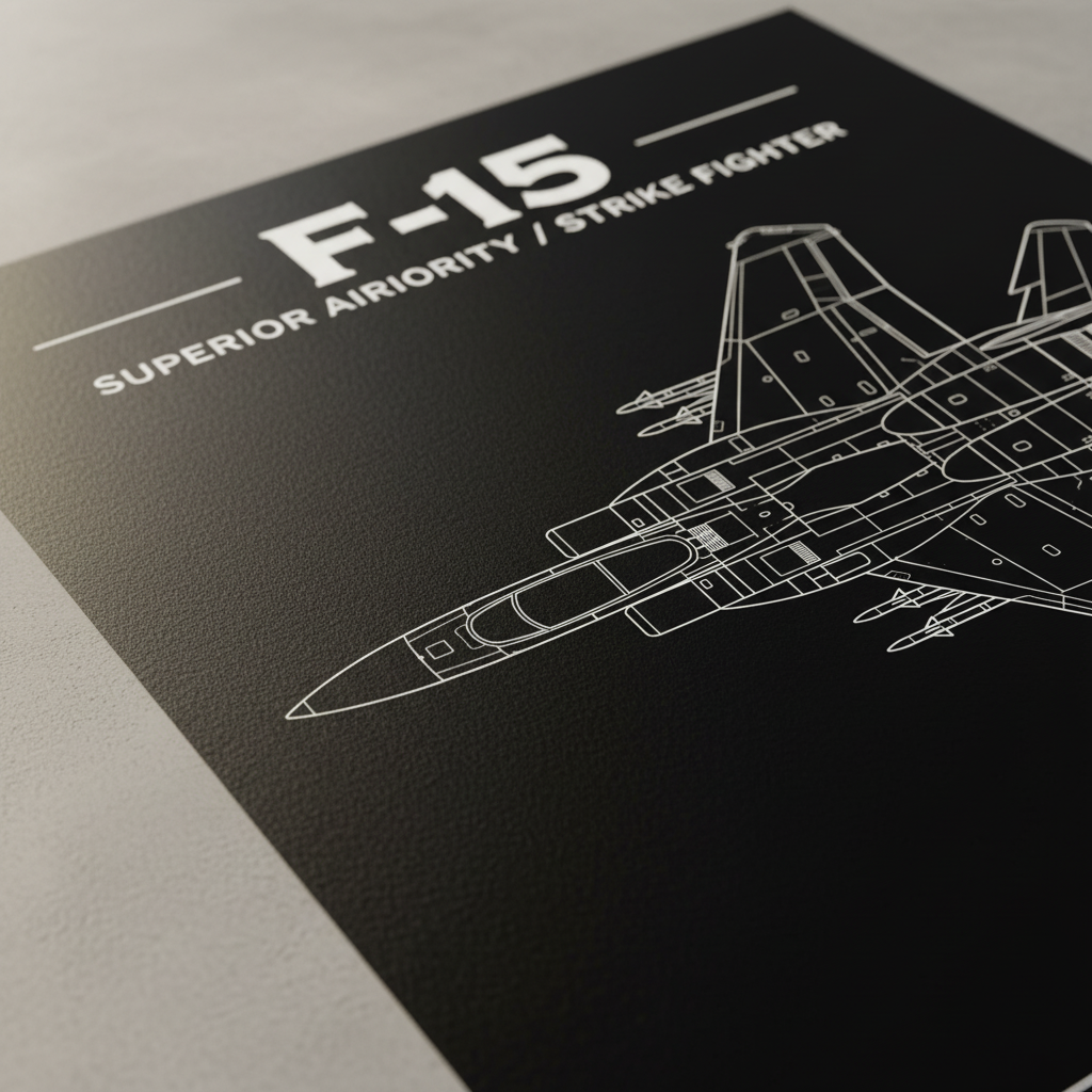 F-15 Eagle Top-Down Schematic Poster Print | McDonnell Douglas